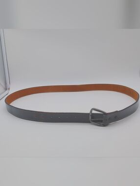 Vintage Sz 48 Men's Grey Leather Belt with Brown Lining USA